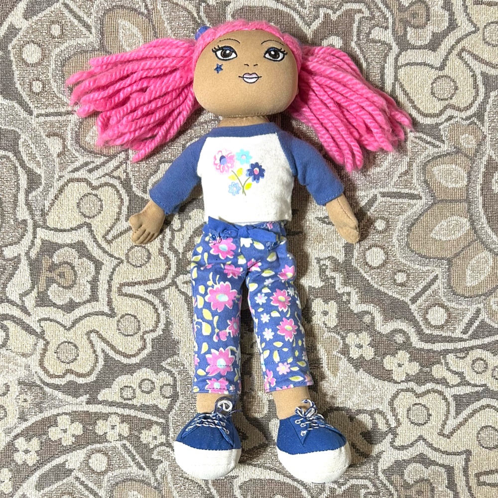 4/$20 The Children’s Place Pals Doll 13” Pink Hair Brown Eyes Cloth Soft-bodied
